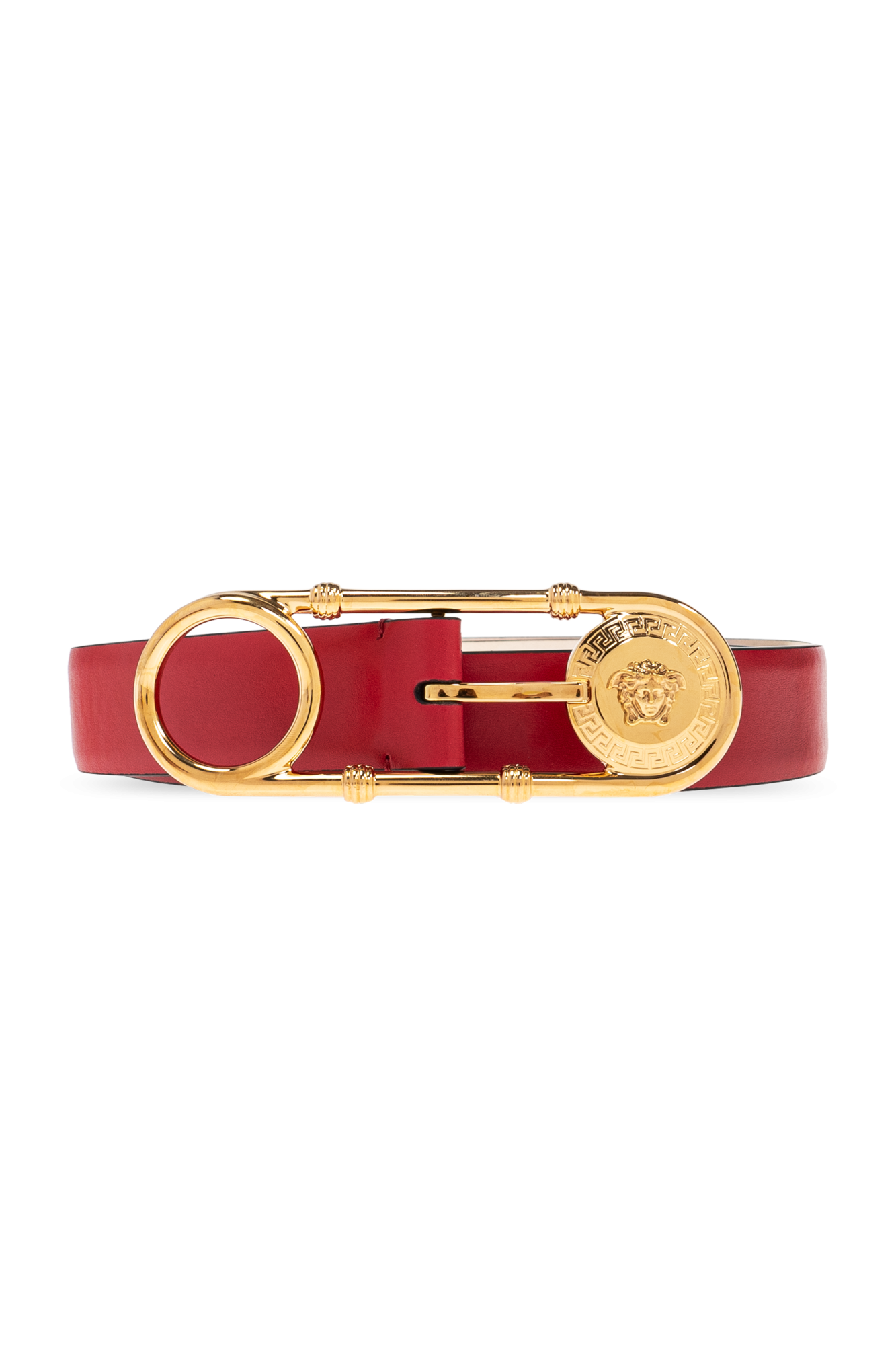ベルト VERSACE SS25 (1005786 DV3T1RB3V) Safety Pin Leather Belt 3 cm Black,Gold | VERSACE US